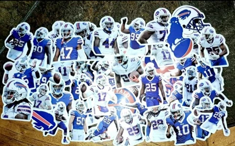 50pcs Buffalo Bills Stickers Suitcase Laptop Water Bottle Stickers Cover