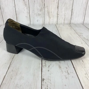 Zapatos para mujer Paul Green talla 5,5 mocasines negros de tela y cuero tacón de bloque - Imagen 1 de 12