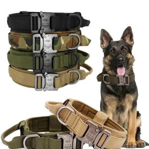 Tactical Dog Collar Military Dog Collar Thick with Handle Dog Collar Adjustable` - Picture 1 of 15