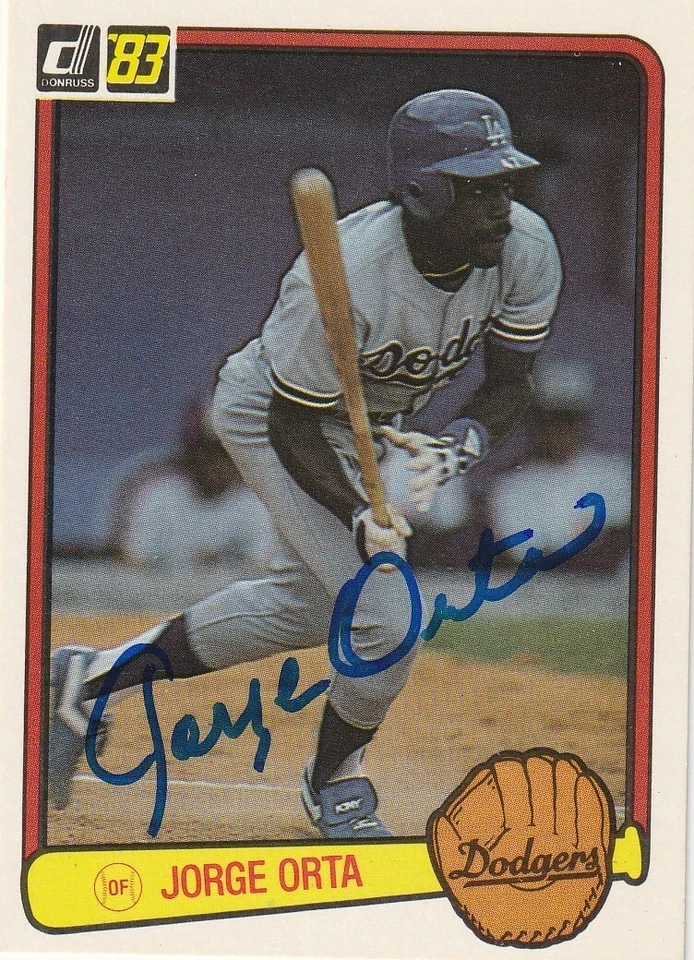 JORGE ORTA LOS ANGELES DODGERS  SIGNED 1983 DONRUSS CARD #388 - Image 1 of 1