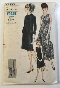 1960s Vintage Vogue Sewing Pattern #6399, sz 16 (Bust 36"), Dress + Jacket - Picture 1 of 9