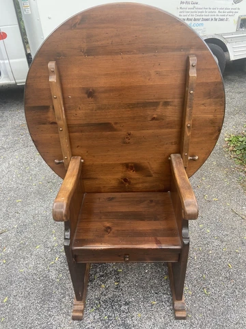 Ethan Allen Antique Dark Old Tavern Table Chair - Rare - American Traditional Cover