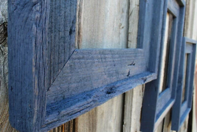 Armação de madeira celeiro usada azul marinho (todos os tamanhos)-3,5"-The Loft antiga feita à mão 3,75" - Imagem 1 de 4