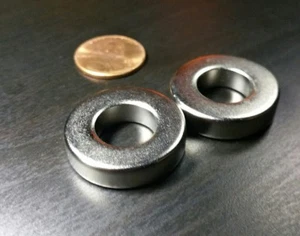 "4 Neodym N52 Ringmagnete superstark Seltene Erden 1"" x 1/4" - Bild 1 von 10