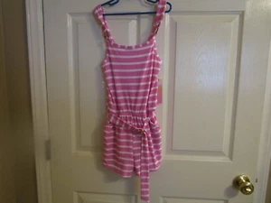 Sunset Sky Size 10 Girls Pink Striped Romper NWT - Picture 1 of 8