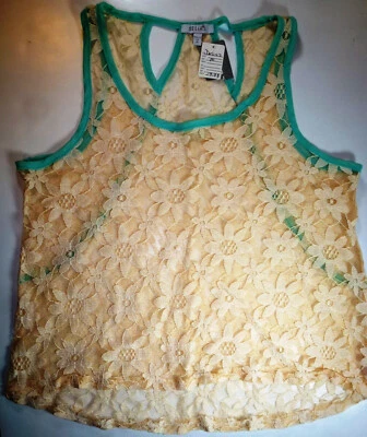 NEW Delia’s Womens Ivory Lace Raglan Tank Top Size Medium M250 - Image 1 of 3