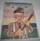 Happy Birthday Card Letter Size Puzzle Army Soldier WWII Gun Airplanes Uniform