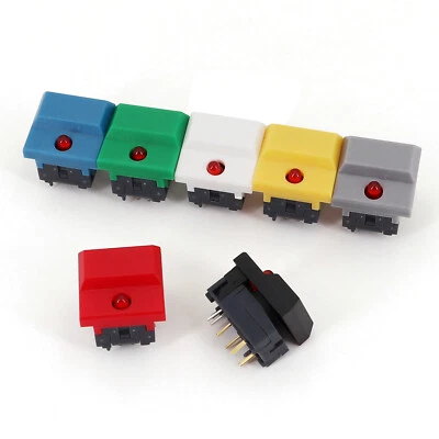 10Pcs PB86-B1 Large Cap Red LED 6Pin Momentary SPDT Square Push Button Switch - Image 1 of 4