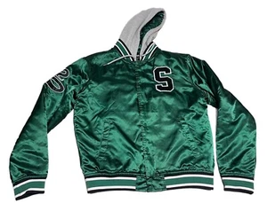 Harry Potter Slytherin Hogwarts Varsity Chaqueta de Satén con Capucha Verde Serpiente M - Imagen 1 de 6