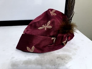 Custom Made 1920's Woman Cloth Hat w Feather - Wise Men Kings Costume Dragon Fly - Picture 1 of 5