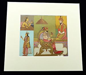 Indian Maharaja Empire Raj Prince Royal Throne Indo Persian Antique Print 1876
