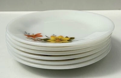 Lot de 6 Assiettes à Dessert Pyrex Motif Floral - Vintage et Élégantes - Photo 1/4