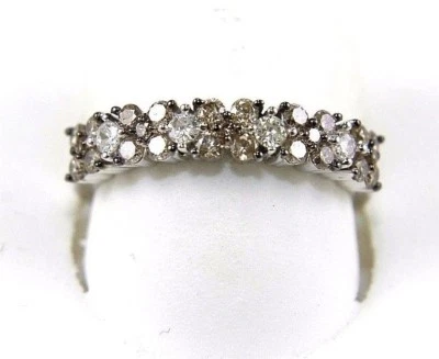 Natural Fancy Color Brown Diamond Cluster Lady's Ring Band 14K White Gold .80Ct - Image 1 of 4