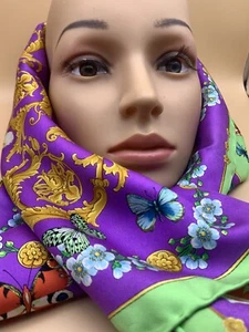 authentic   Versace Atelier Ladies Silk Scarf large Neverworn  - Picture 1 of 9