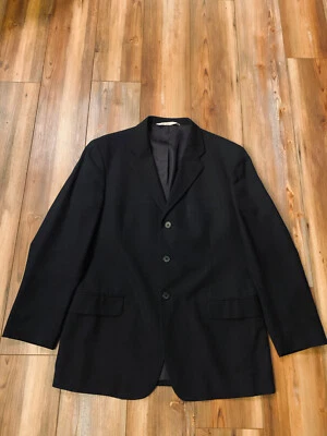Perry Ellis Mens Blazer 42L Black 3 Button Sport Coat Suit Jacket - Image 1 of 4