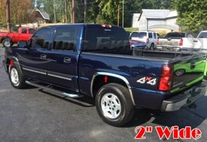 QMI for:1999-2006 Chevy Silverado/Sierra 1500 2500 Fender Trim Stainless 4Pc 2" - Picture 1 of 10