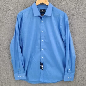 Psycho Bunny Shirt Mens 17 34/35 Blue Button Up Long Sleeve NWT - Picture 1 of 9