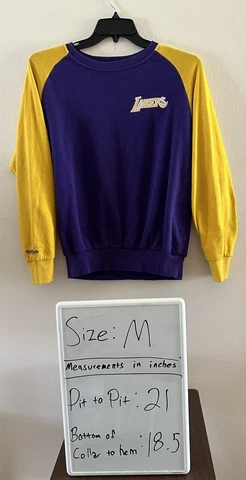 Mitchell & Ness Los Angeles Lakers Sweatshirt Men's Medium Purple NBA LeBron Cover