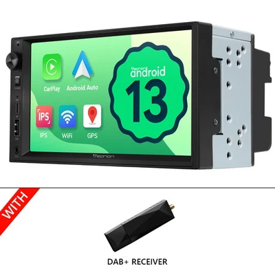 DAB+7 Zoll IPS Android Autoradio Doppel DIN CarPlay Wireless GPS WiFi6 Bluetooth - Bild 1 von 4