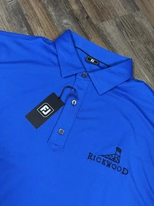 Footjoy FJ Golf Polo Camicia Uomo 2XL Blu Royal Performance Elasticizzata Rickwood Nuova con etichette - Foto 1 di 12