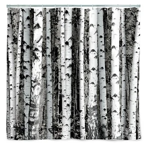 Shower Curtain, Polyester, Birch 72.00" x 0.13" - Picture 1 of 4