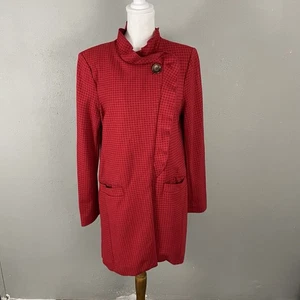 Cabi $180 Red Square Celebration Houndstooth Jacket M Knit Wrap Pockets 3546 - Picture 1 of 12