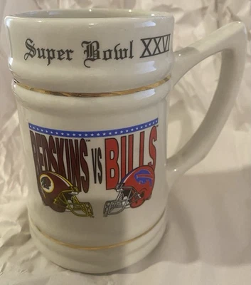 REDSKINS / BILLS SUPER BOWL XXVI 26 TAZA CERÁMICA PIEDRA Foto 1 de 3
