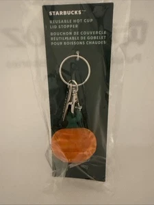 Starbucks Pumpkin Schlüsselanhänger wiederverwendbar Hot Cup Deckel Stopper - Neu mit Etikett! - Bild 1 von 4