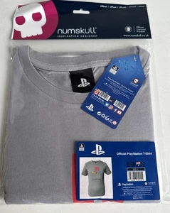 Official PlayStation Grey Men's Small T-Shirt Cotton Numskull - New - Free P&P - Picture 1 of 4