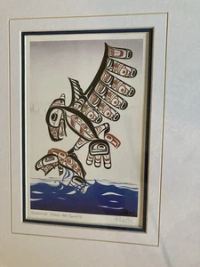 Aquila Tsimshian e stampa "Sockeye" di B. Heflin della nazione indiana Tsimshian - Foto 1 di 9
