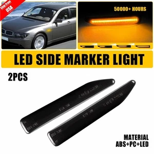 Amber LED Turn Signal Side Marker Light For 2002-2008 BMW E65 E66 745i 750i 760i - Picture 1 of 15
