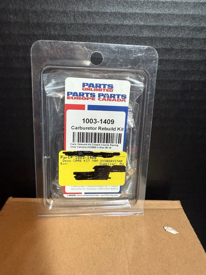Parts Unlimited Carb Repair Kits 1003-1409 Only Yamaha XVS650 V-Star 06-16 - Image 1 of 2
