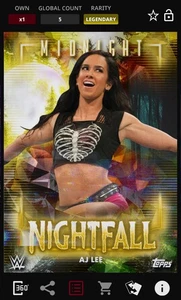 WWE Topps Slam DIGITAL Midnight AJ Lee Legendary Daybreak Gold 5 CC DIGITAL - Picture 1 of 1