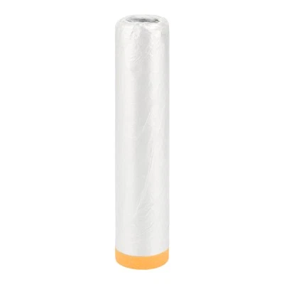 Pre-Taped Masking Film 400x2000cm / 65.62ftx157.48" 1 Pcs White Orange  Foto 1 de 4