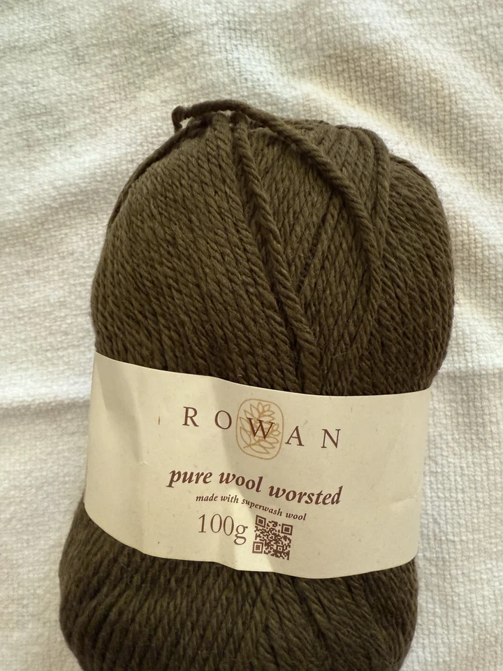 Hilo Worsted de lana pura Rowan 100 g, 219 yardas, verde oliva. 10 disponibles Foto 1 de 3