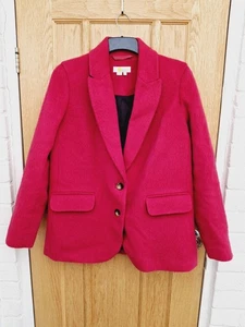 Boden Blazer Womens Size UK 14 Hot Pink Wool Blend Jacket Excellent Condition - Picture 1 of 12