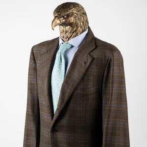 Great $4950 KITON Pure CASHMERE Check Sport Coat Brown 42US/52IT - Picture 1 of 18