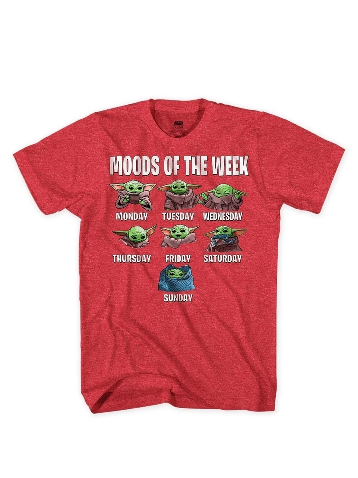 Camiseta Star Wars Baby Yoda Moods of the Week niños X-Small Foto 1 de 1