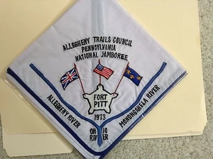 1973 Nat'l Scout Jamboree Allegheny Trails Council pañuelo contingente N/C - Imagen 1 de 1