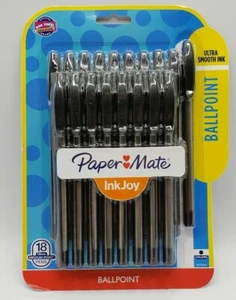 ¡Bolígrafos negros Paper Mate de 1,0 mm punto medio 18 bolígrafos!¡! - Imagen 1 de 3