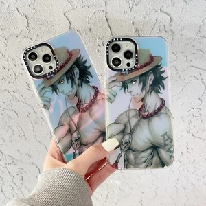 One Piece D.Ace Anime Für iPhone 12 13 14 Pro Laser Case Hülle Schutzhülle Cover - Picture 1 of 8
