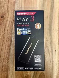 Creative Sound Blaster Play!3 High Resolution USB DAC Amp and External Sound - Picture 1 of 2