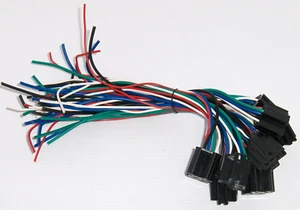 10) Automotive Wiring Interlocking 5 PIN Relay Sockets w/ Leads Harness BRS14E - Picture 1 of 4