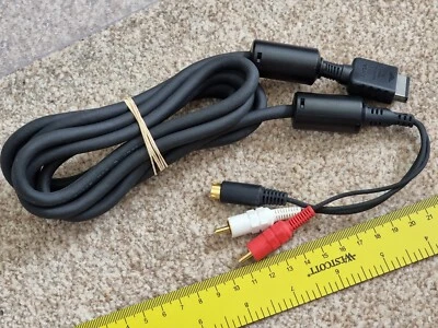 SONY PLAYSTATION PS1 PS2 PS3 PSX 2 3 OFFICIAL S-VIDEO CABLE SVIDEO ADAPTER LEAD - Image 1 of 2