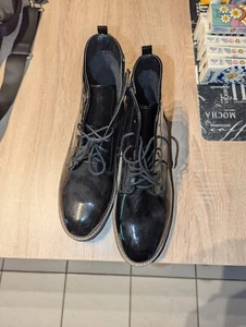 lack stiefel 42 schwarz fast neu - Bild 1 von 2