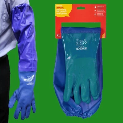 Paar Von Lang PVC Handschuhe ,Sewer,Teich & Rohr Pflege,50cm Ärmel Größe 10 XL - Bild 1 von 4