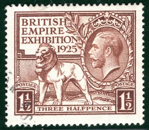 GB 1925 WEMBLEY KGV 1½d Brown BRITISH EMPIRE EXHIBITION Superb Used c£70+ RED144 - Picture 1 of 6