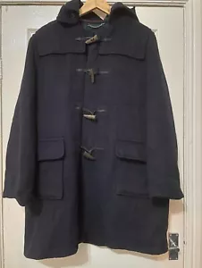 vintage L.l Bean coat mens duffle toggle black wool blend coat mens L - Picture 1 of 12