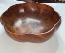 Antique Hawaiian Kamani Wood Bowl Stamped 11” Wide 2.2 LBS