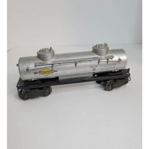 Vintage 1950s Lionel 2 Dome Sunco Gas Oil Tank Train Car 6465 Silver Stamp - Picture 1 of 10